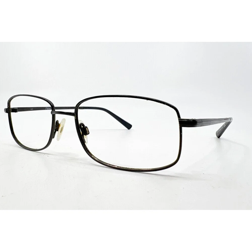 Flexon Kennedy 600 Eyeglasses Mens Black Rectangular Frame 54-17-140